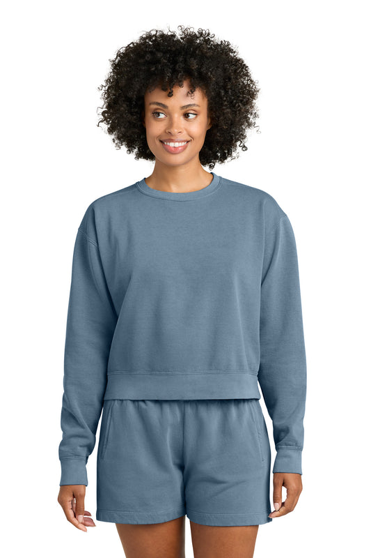 Comfort Colors Women's Mid-Length Crewneck Sweatshirt 1566L in Blue Jean