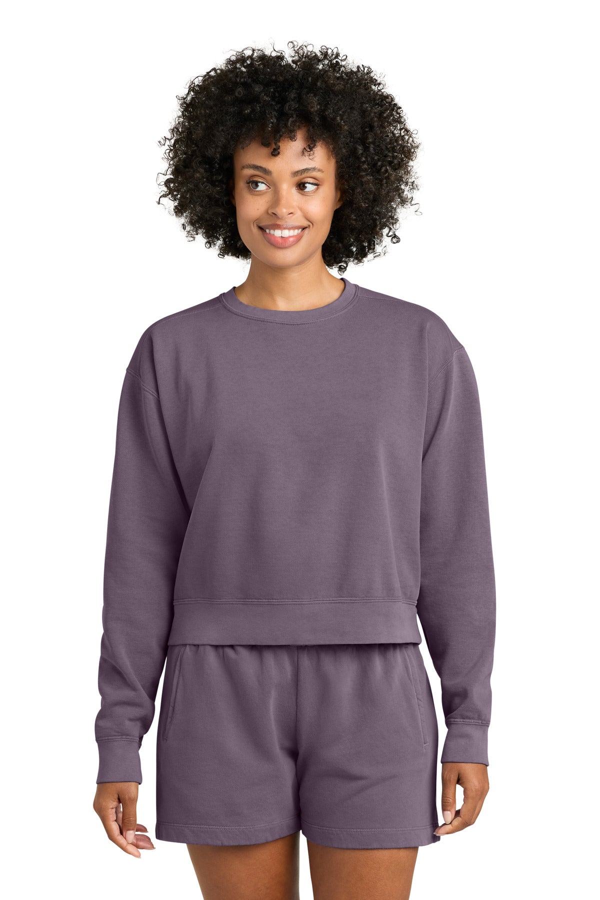 Comfort Colors Women's Mid-Length Crewneck Sweatshirt 1566L in Dusk