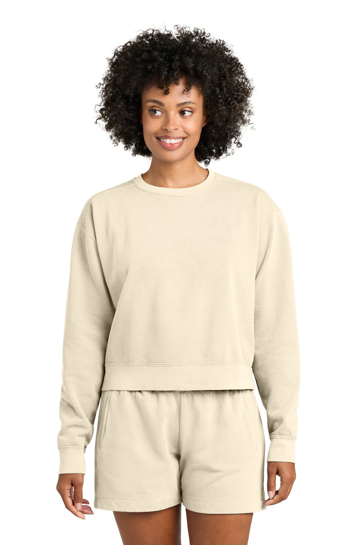 Comfort Colors Women's Mid-Length Crewneck Sweatshirt 1566L in Ivory