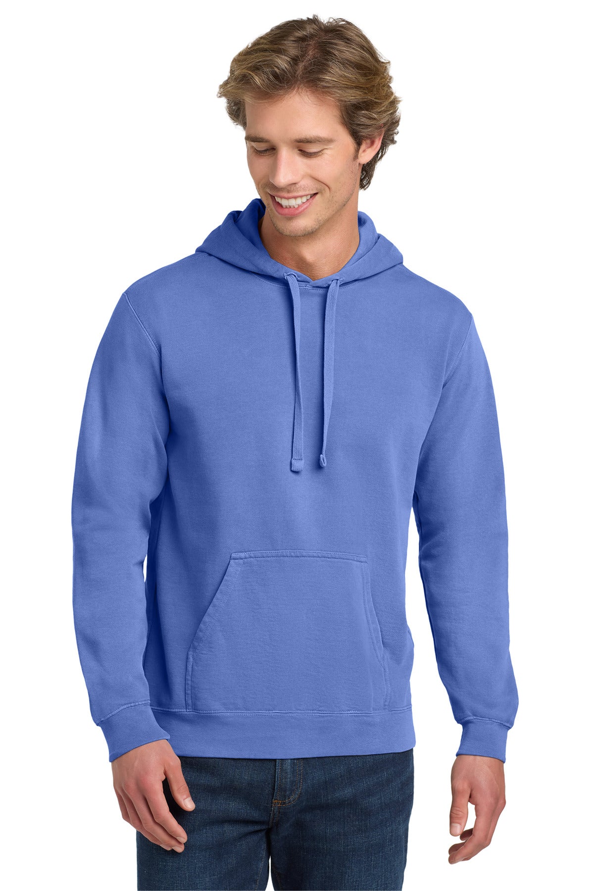 COMFORT COLORS  Ring Spun Hooded Sweatshirt. 1567 in Flo Blue