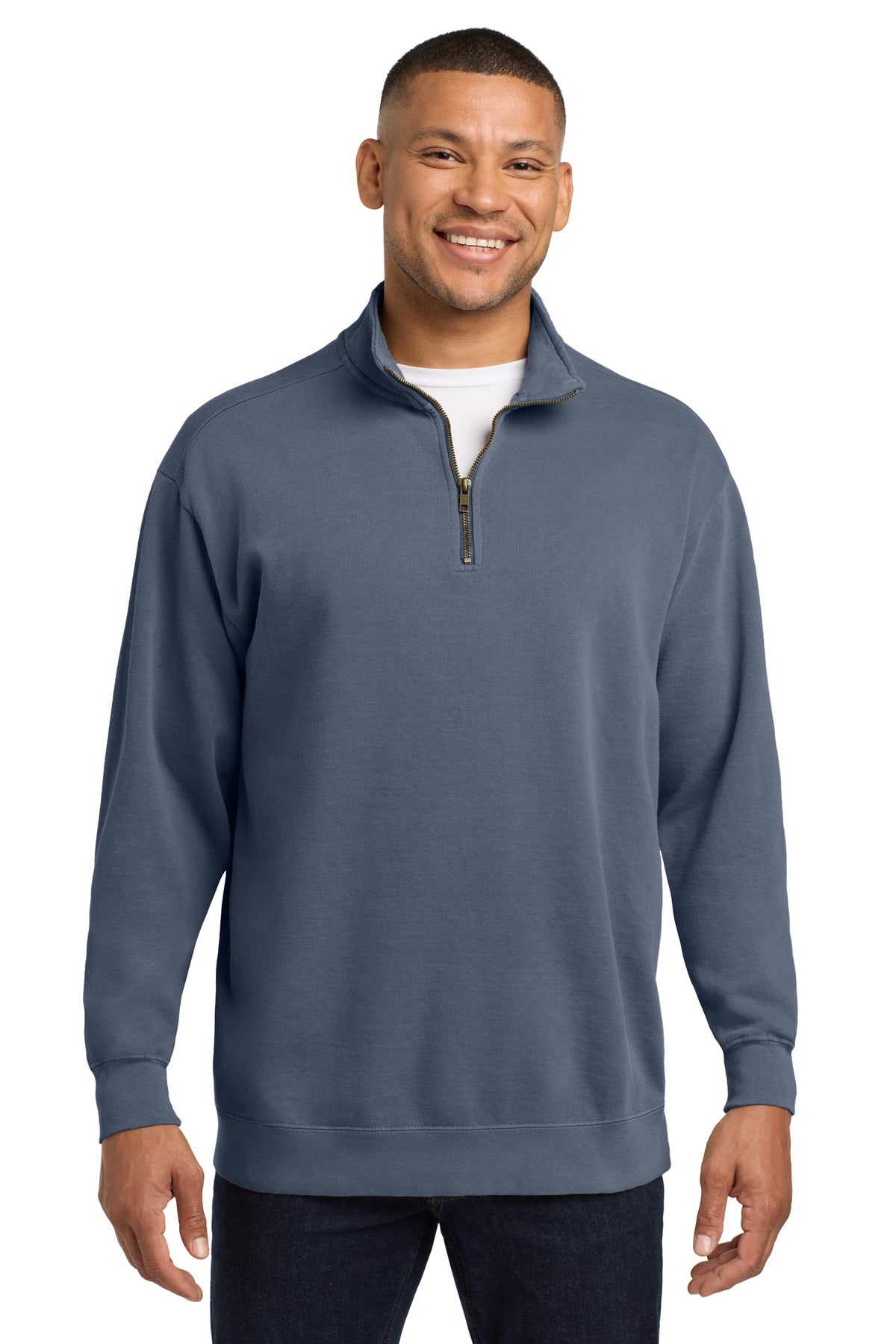 COMFORT COLORS  Ring Spun 1/4-Zip Sweatshirt. 1580 in Blue Jean