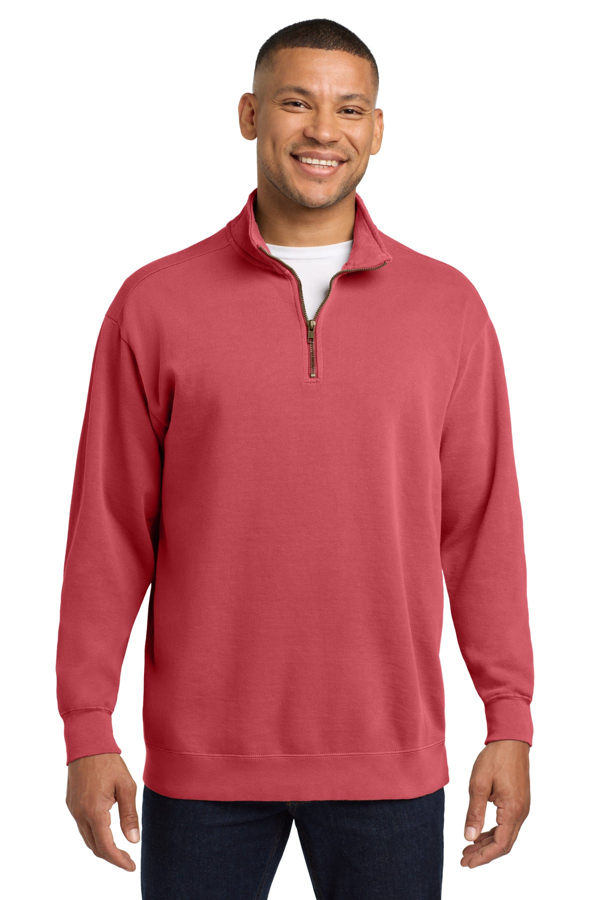 COMFORT COLORS  Ring Spun 1/4-Zip Sweatshirt. 1580 in Crimson