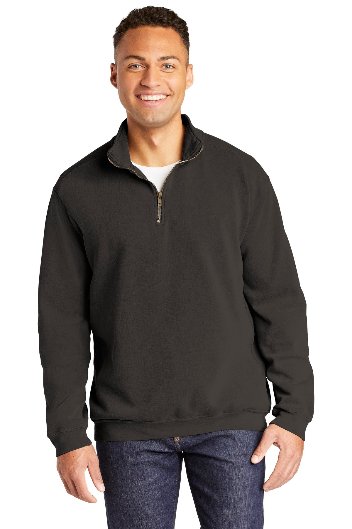 COMFORT COLORS  Ring Spun 1/4-Zip Sweatshirt. 1580 in Pepper