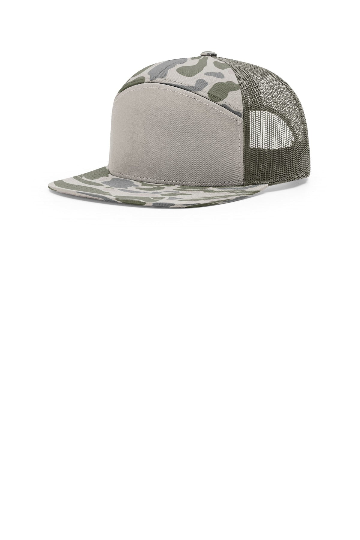 Richardson Printed 7-Panel Trucker 168P in Marsh Duck Camo/ Loden