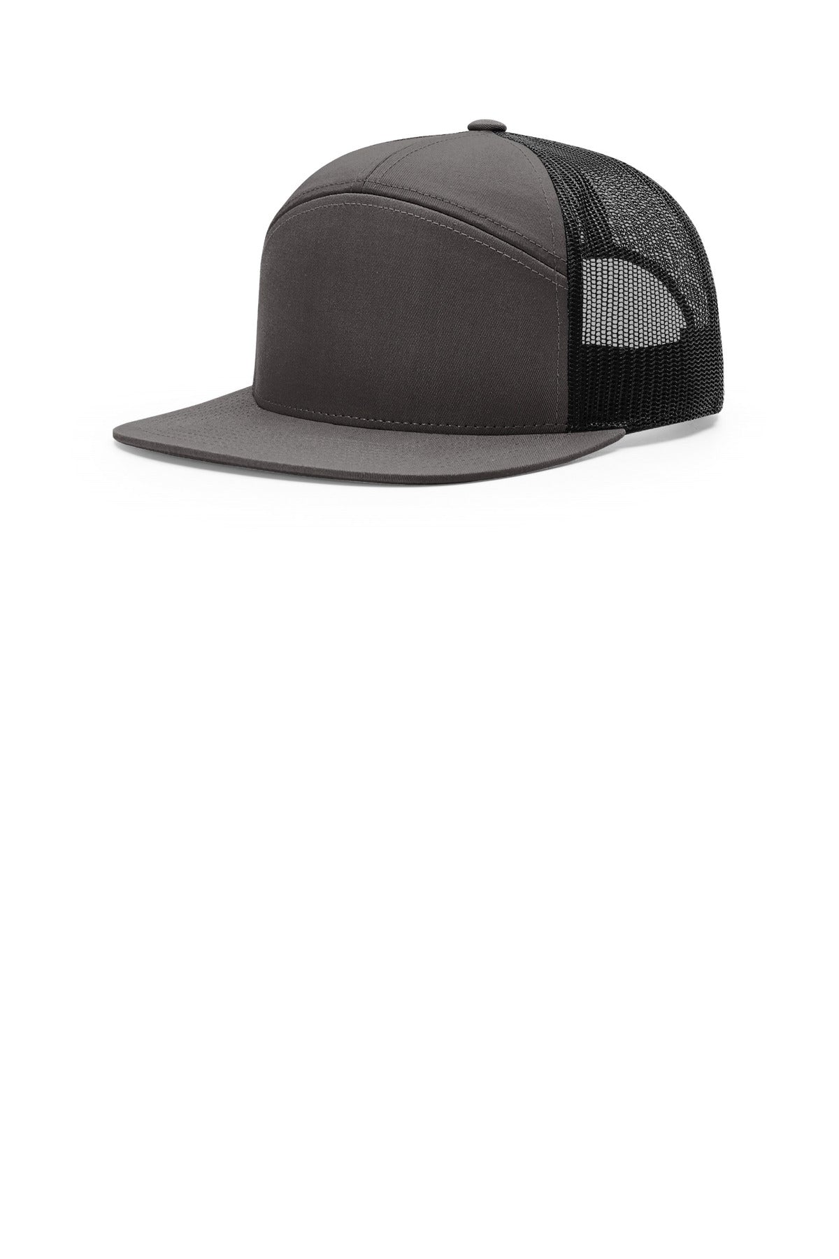 Richardson 7-Panel Trucker 168 in Charcoal/ Black