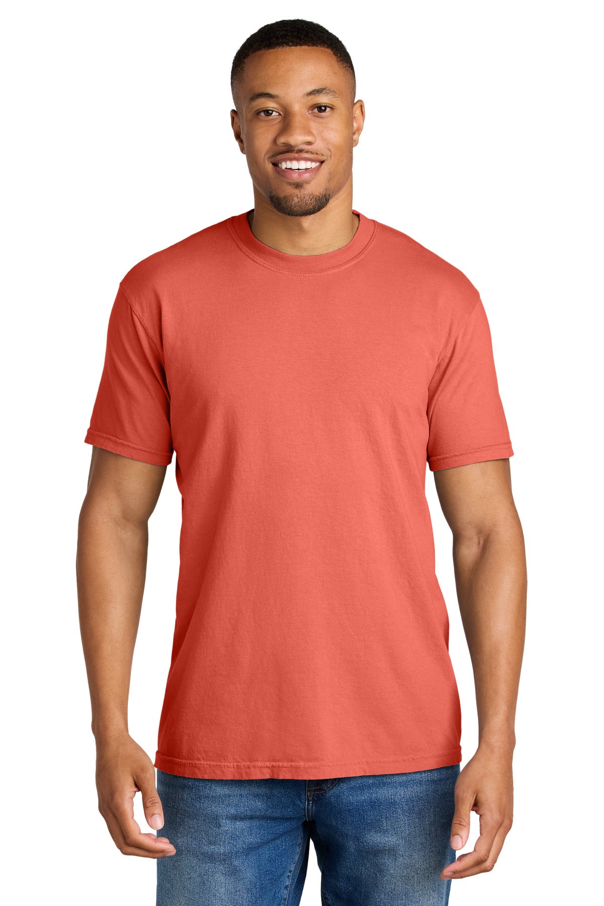 COMFORT COLORS  Heavyweight Ring Spun Tee. 1717 in Bright Salmon