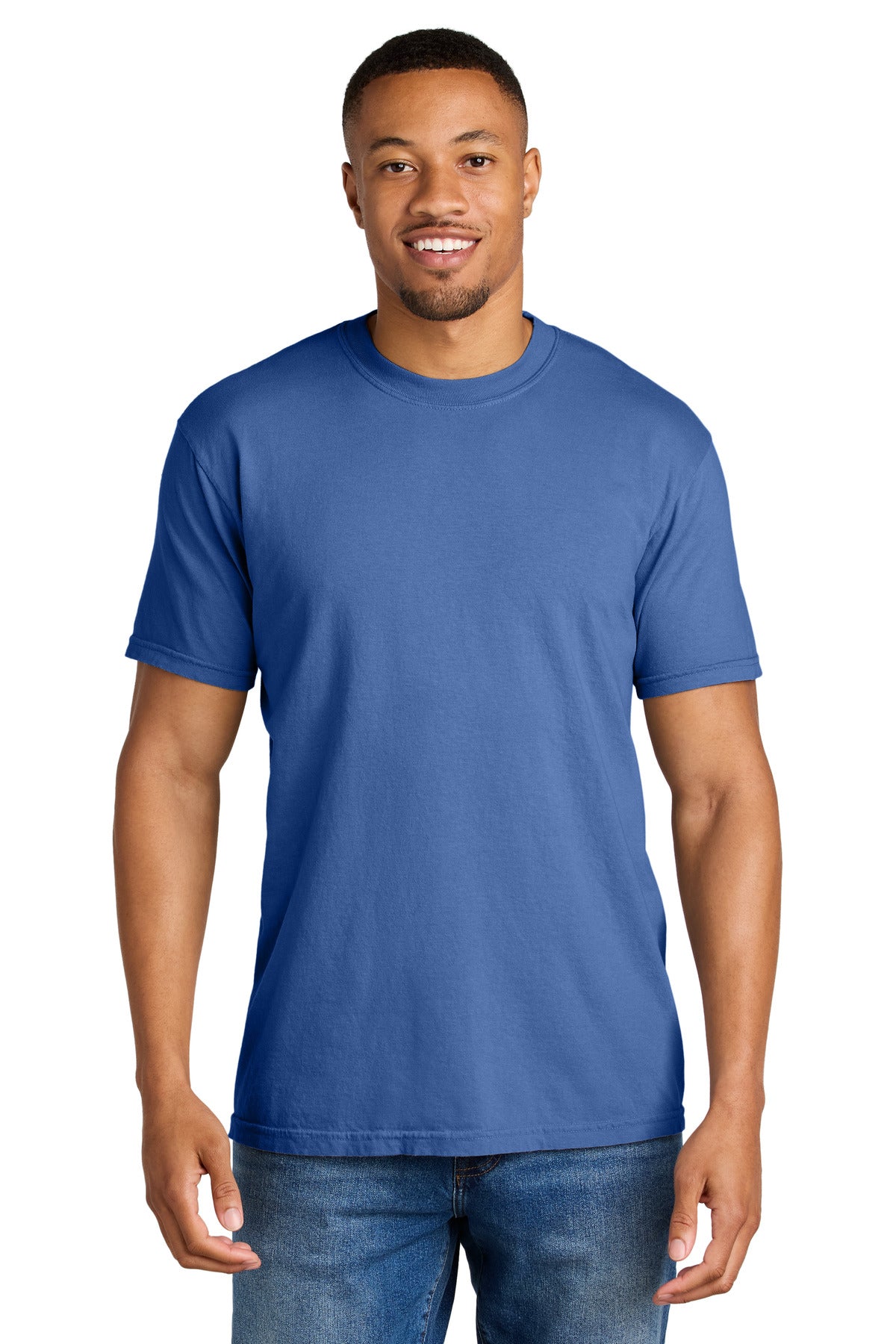 COMFORT COLORS  Heavyweight Ring Spun Tee. 1717 in Flo Blue