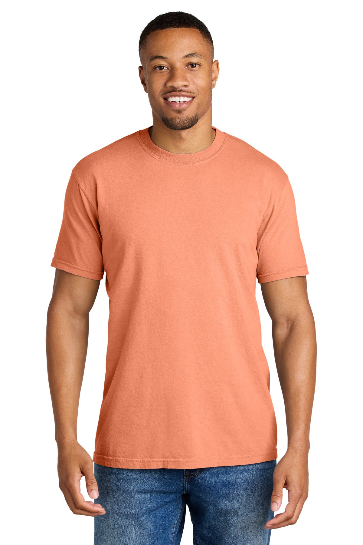 COMFORT COLORS  Heavyweight Ring Spun Tee. 1717 in Neon Cantaloupe