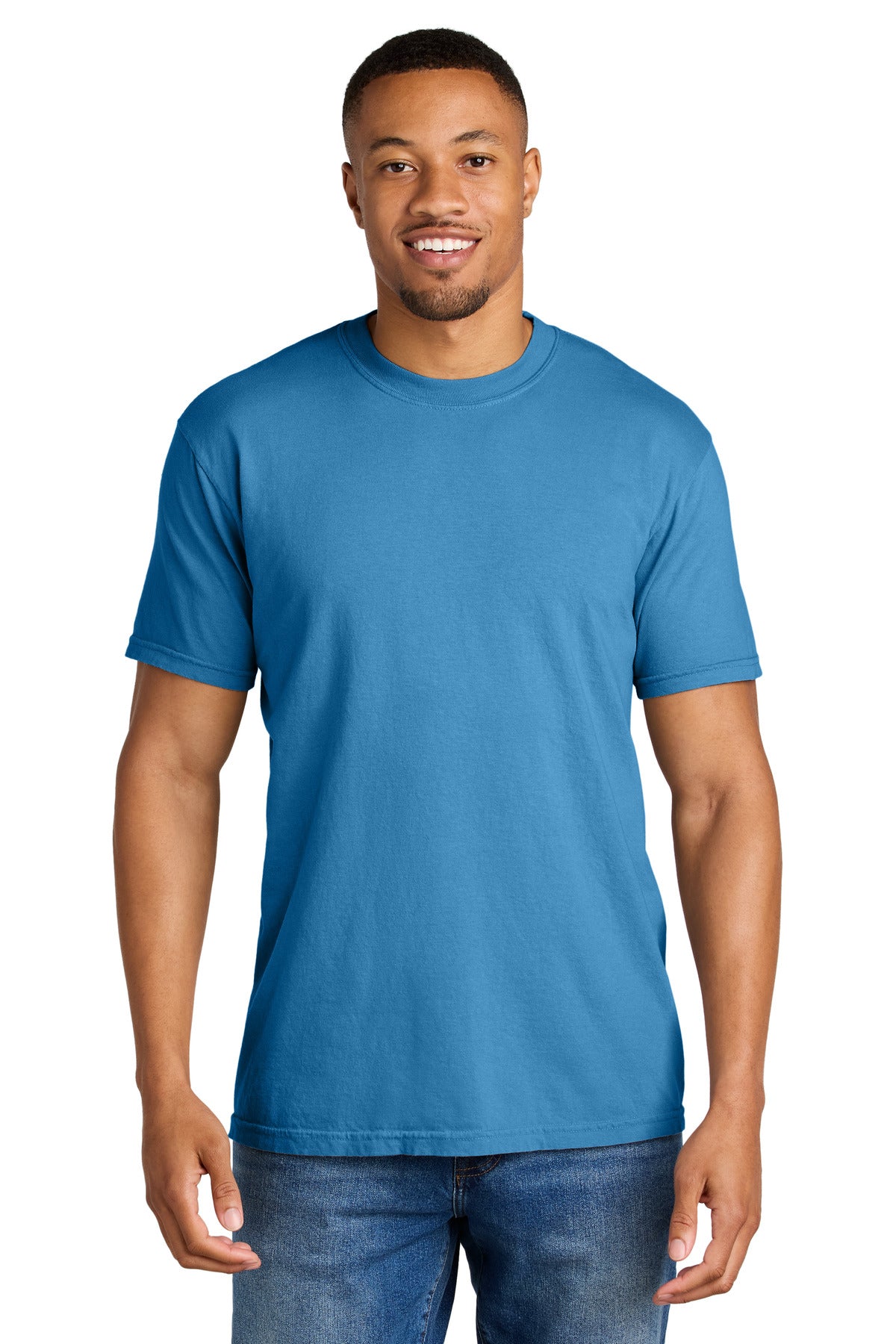 COMFORT COLORS  Heavyweight Ring Spun Tee. 1717 in Royal Caribe