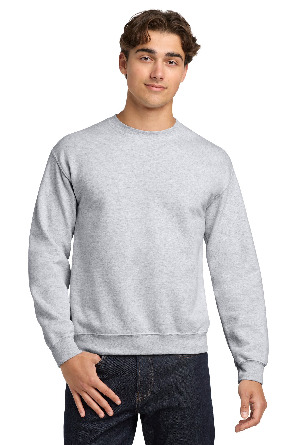 Gildan Heavy Blend Crewneck Sweatshirt.  18000 in Ash