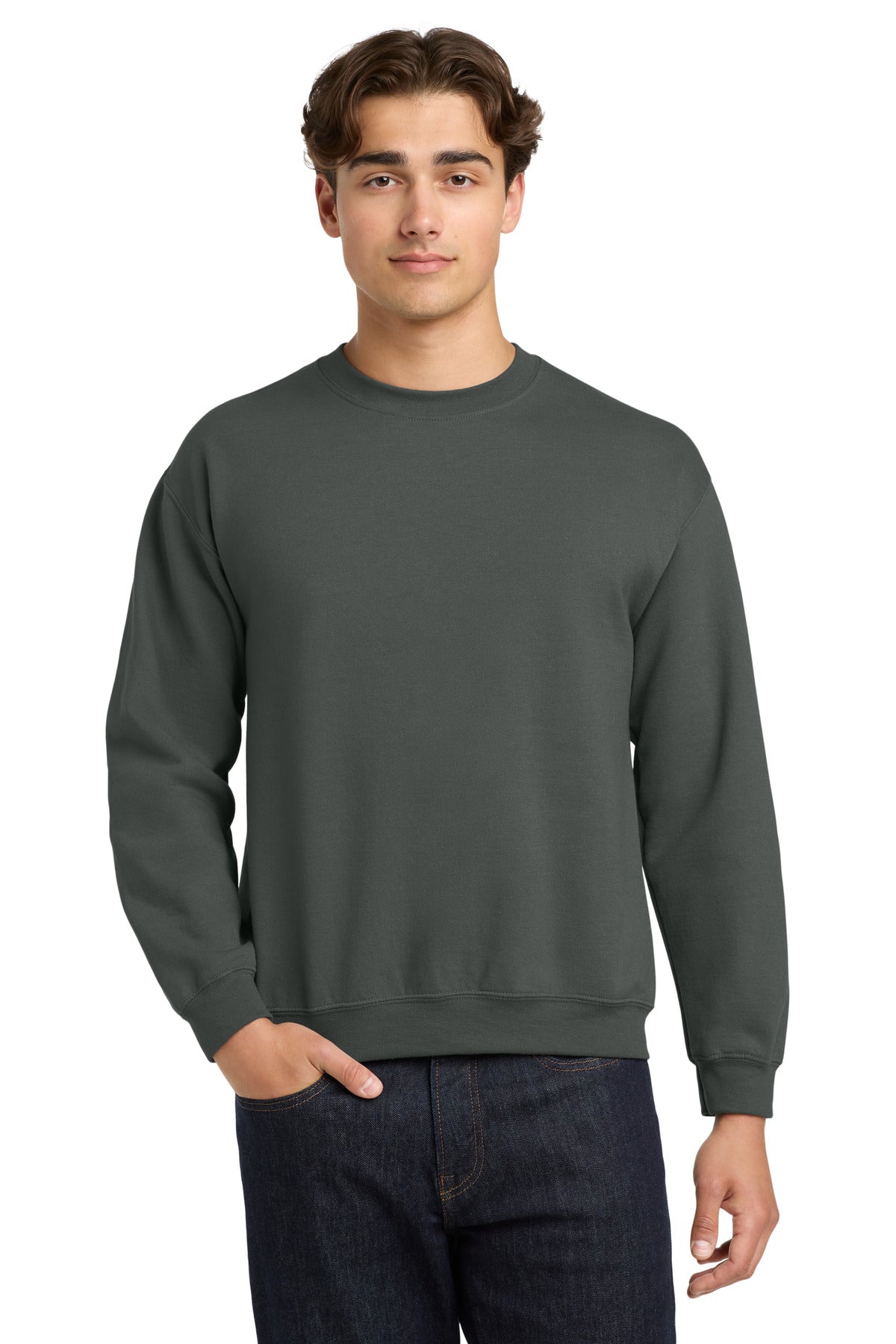Gildan Heavy Blend Crewneck Sweatshirt.  18000 in Charcoal