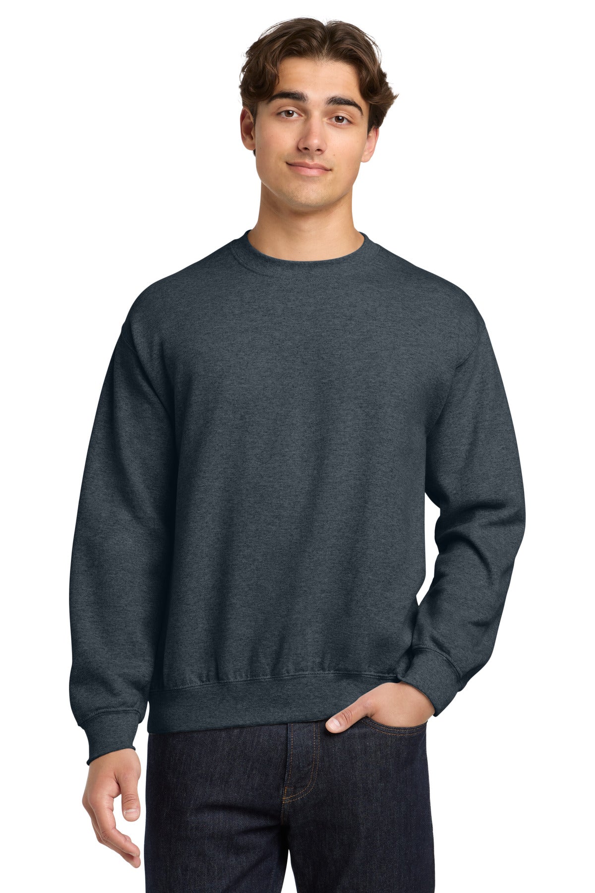 Gildan Heavy Blend Crewneck Sweatshirt.  18000 in Dark Heather