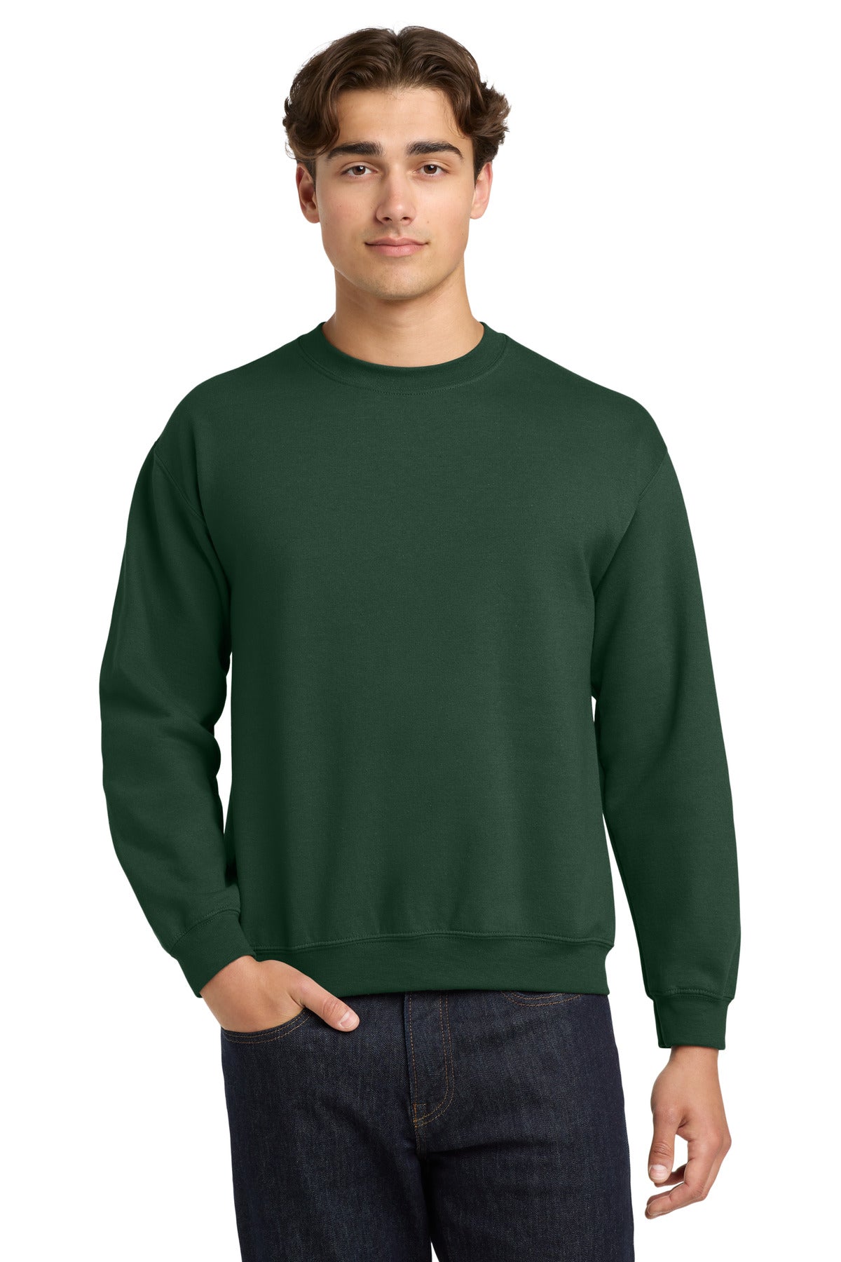 Gildan Heavy Blend Crewneck Sweatshirt.  18000 in Fan Dark Green