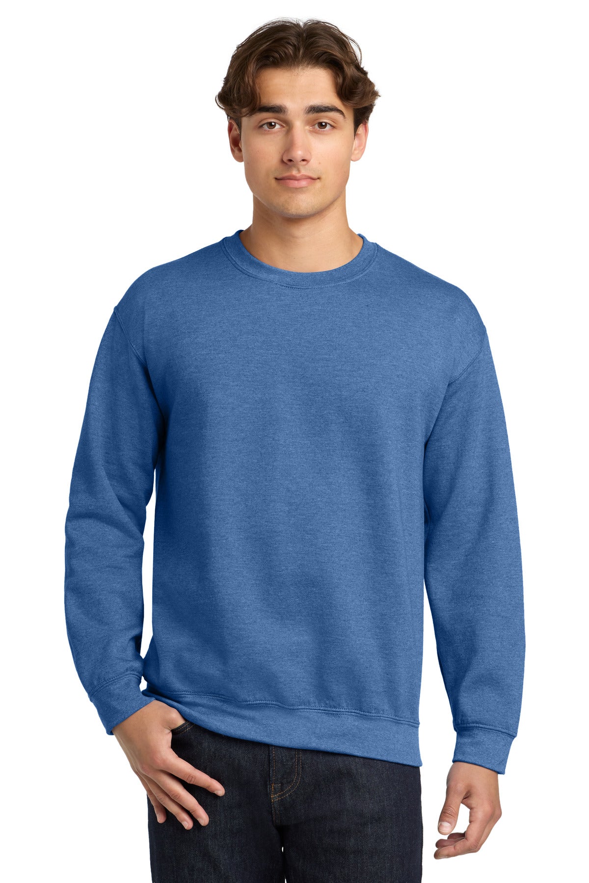 Gildan Heavy Blend Crewneck Sweatshirt.  18000 in Heather Deep Royal