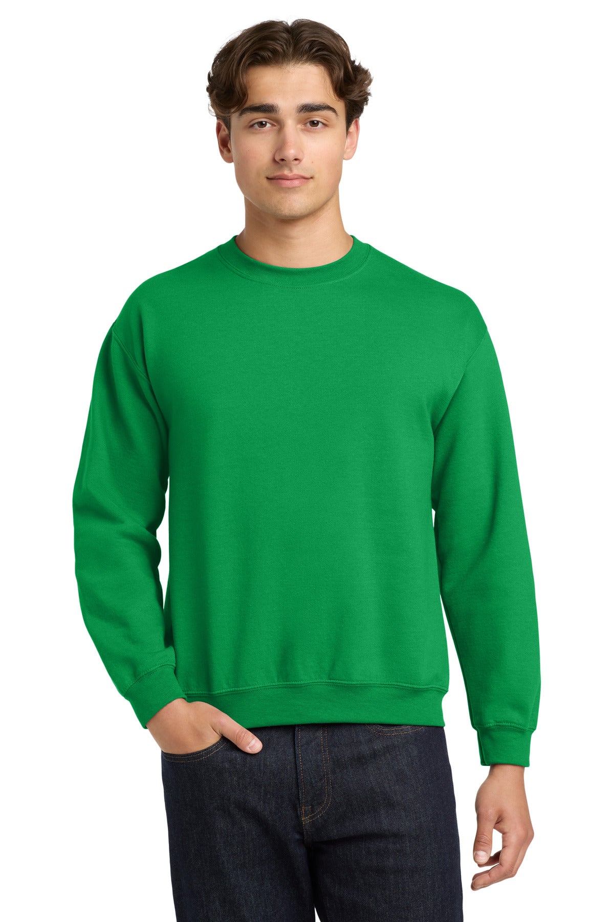 Gildan Heavy Blend Crewneck Sweatshirt.  18000 in Irish Green