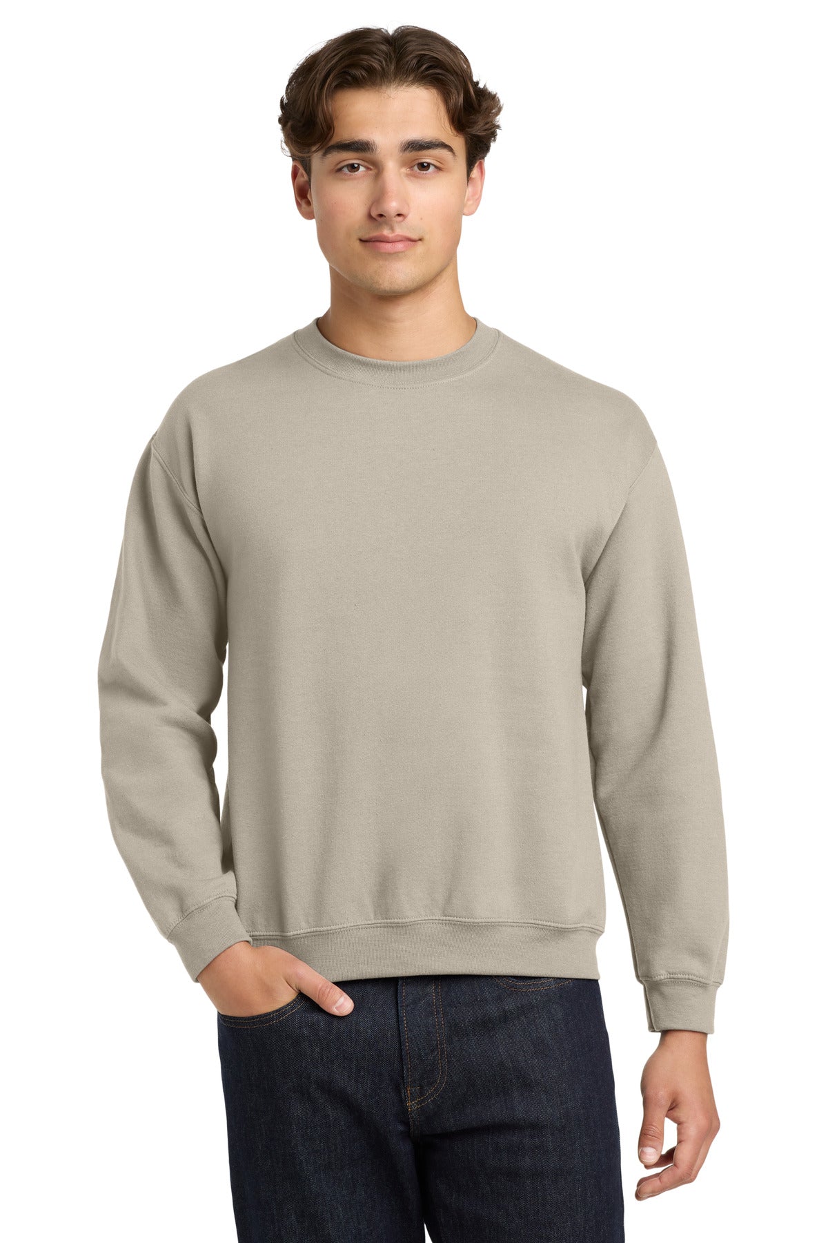Gildan Heavy Blend Crewneck Sweatshirt.  18000 in Sand