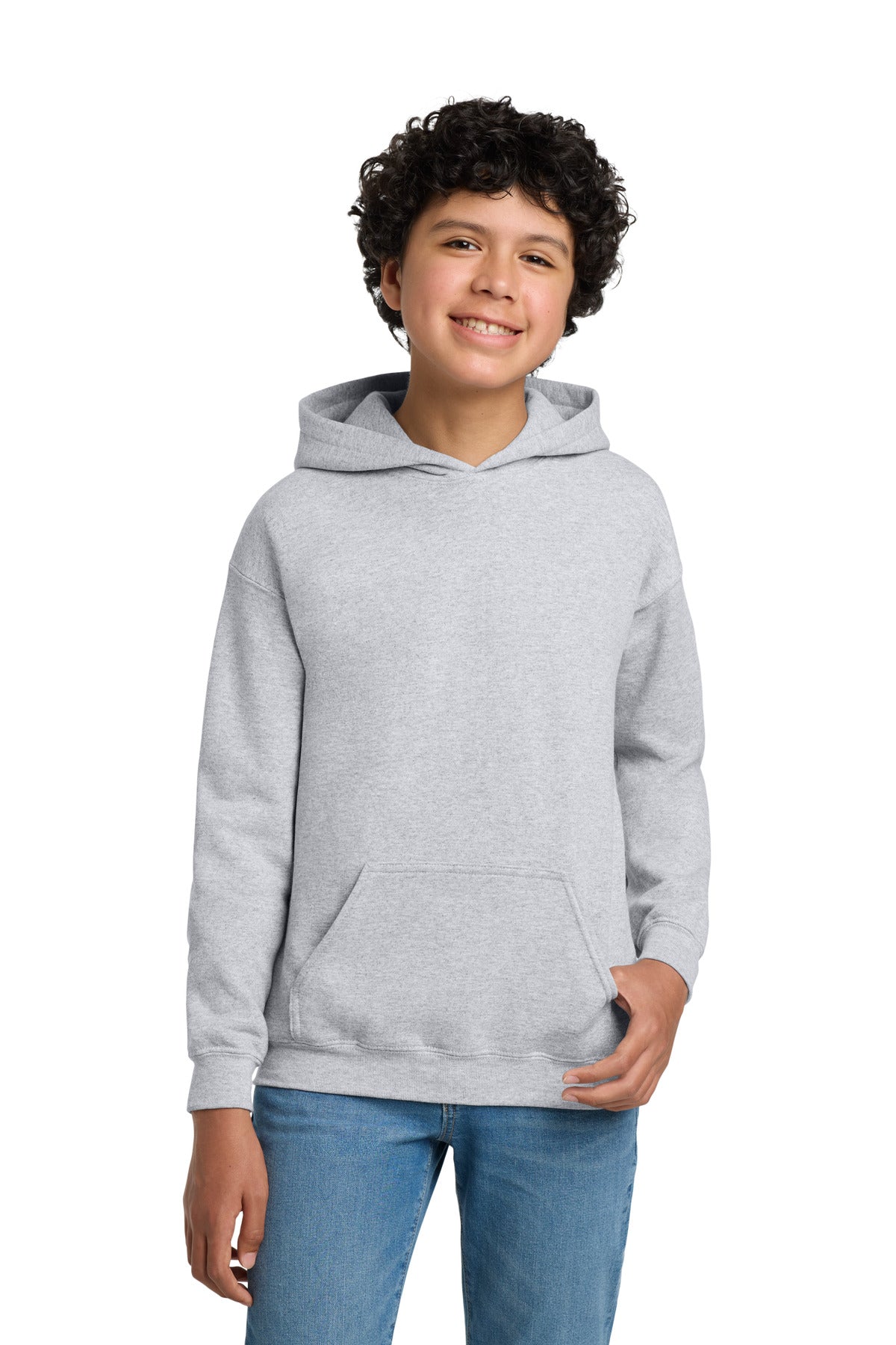 Gildan - Youth Heavy Blend Hooded Sweatshirt. 18500B in Ash Grey