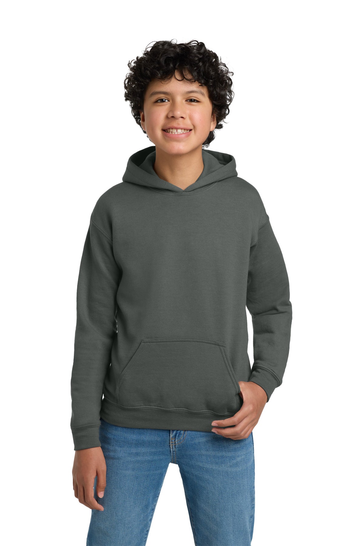 Gildan - Youth Heavy Blend Hooded Sweatshirt. 18500B in Charcoal