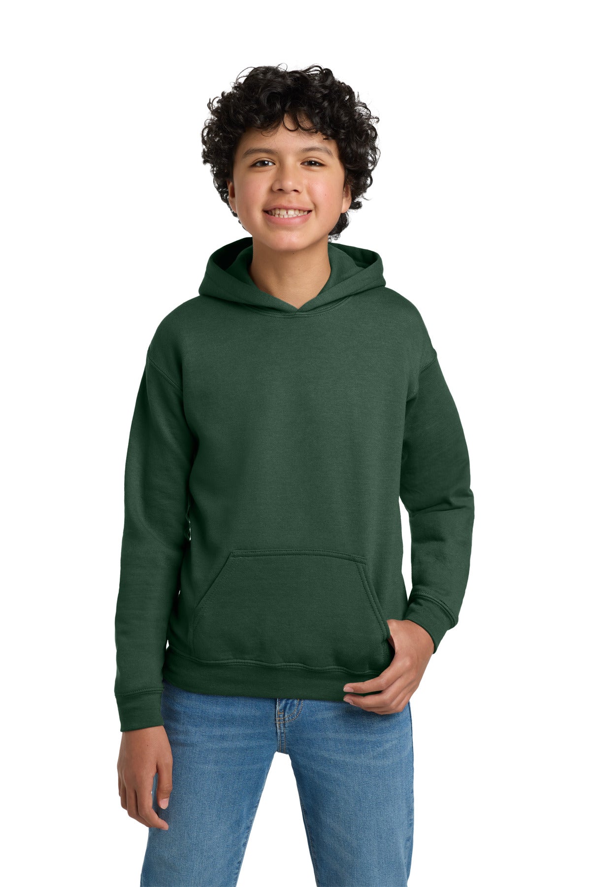 Gildan - Youth Heavy Blend Hooded Sweatshirt. 18500B in Fan Dark Green