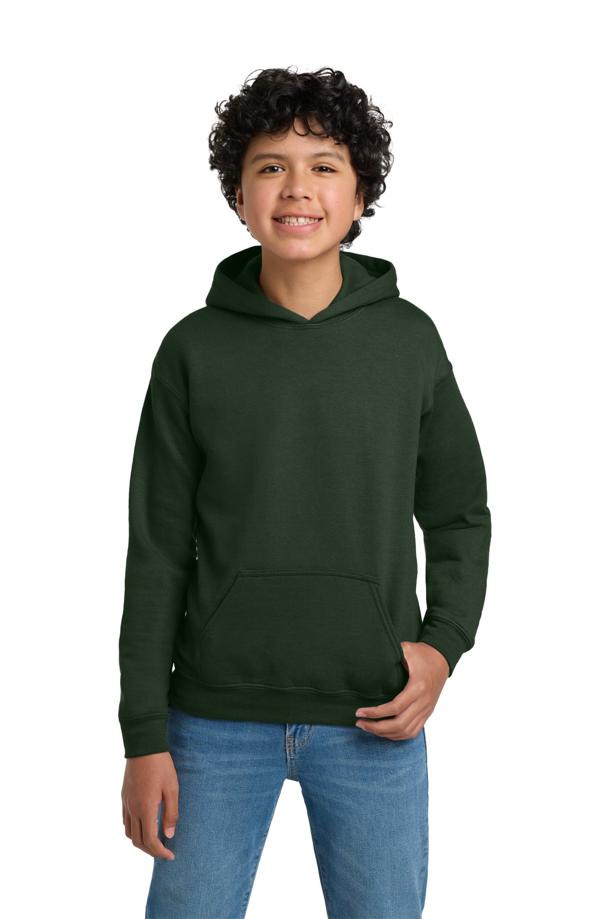 Gildan - Youth Heavy Blend Hooded Sweatshirt. 18500B in Forest Green
