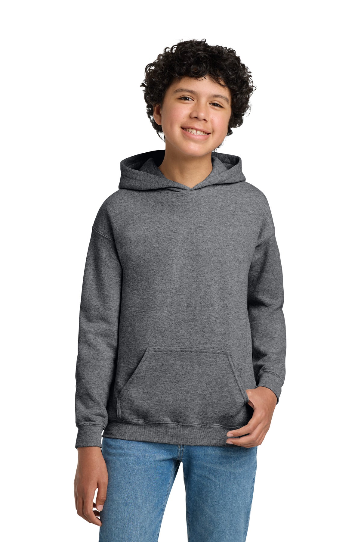 Gildan - Youth Heavy Blend Hooded Sweatshirt. 18500B in Graphite Heather