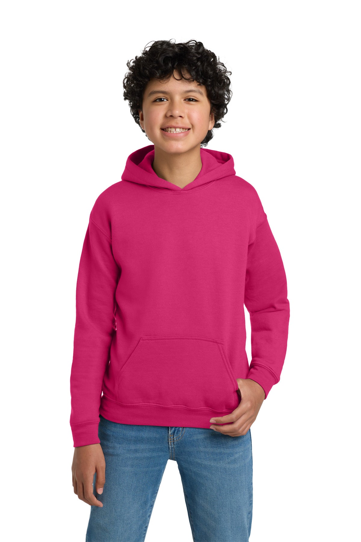 Gildan - Youth Heavy Blend Hooded Sweatshirt. 18500B in Heliconia