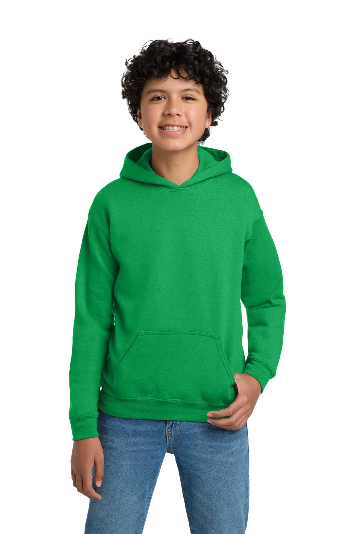 Gildan - Youth Heavy Blend Hooded Sweatshirt. 18500B in Irish Green