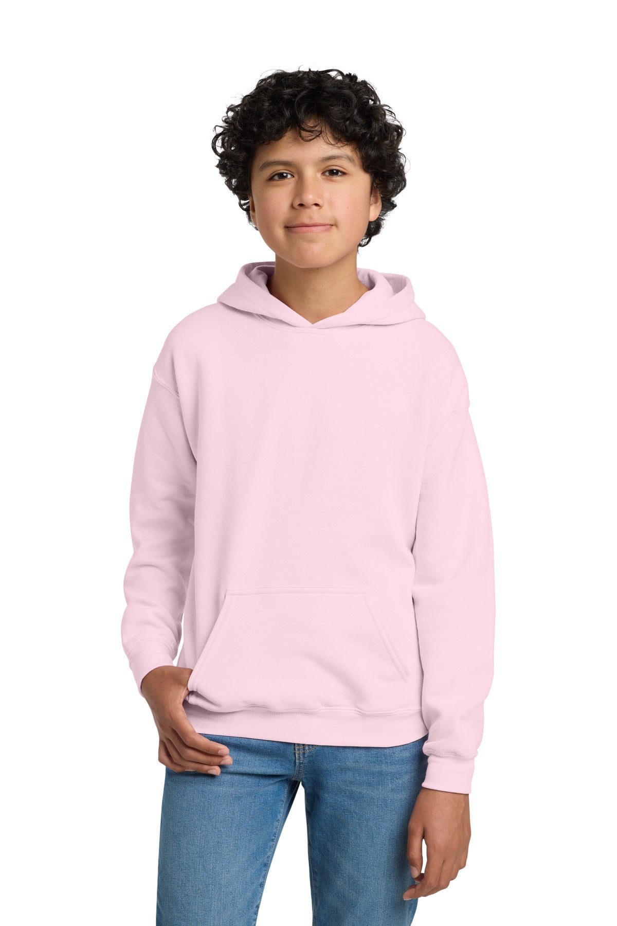 Gildan - Youth Heavy Blend Hooded Sweatshirt. 18500B in Light Pink