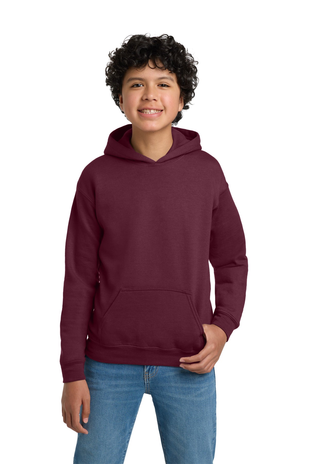Gildan - Youth Heavy Blend Hooded Sweatshirt. 18500B in Maroon