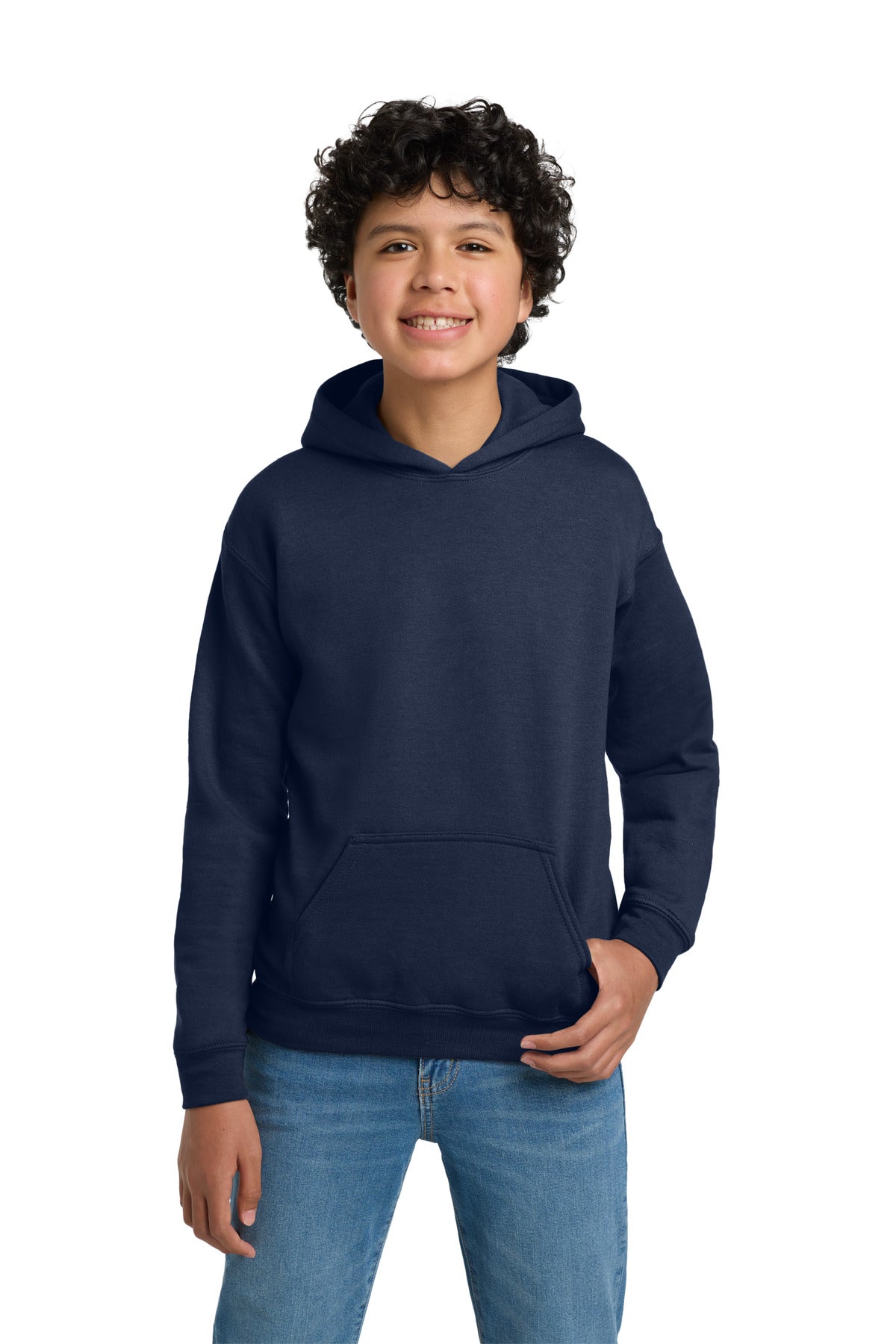 Gildan - Youth Heavy Blend Hooded Sweatshirt. 18500B in Navy