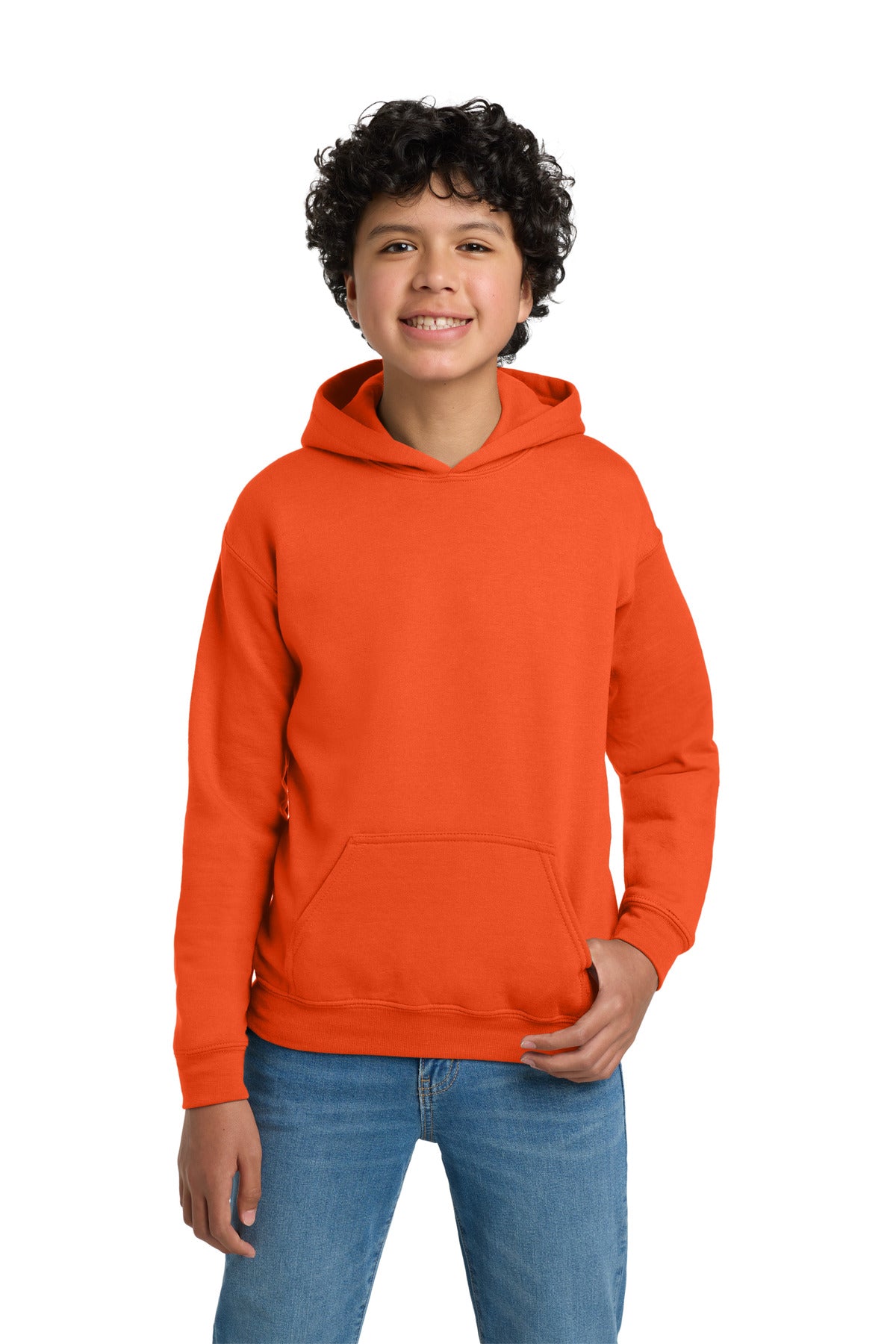 Gildan - Youth Heavy Blend Hooded Sweatshirt. 18500B in Orange