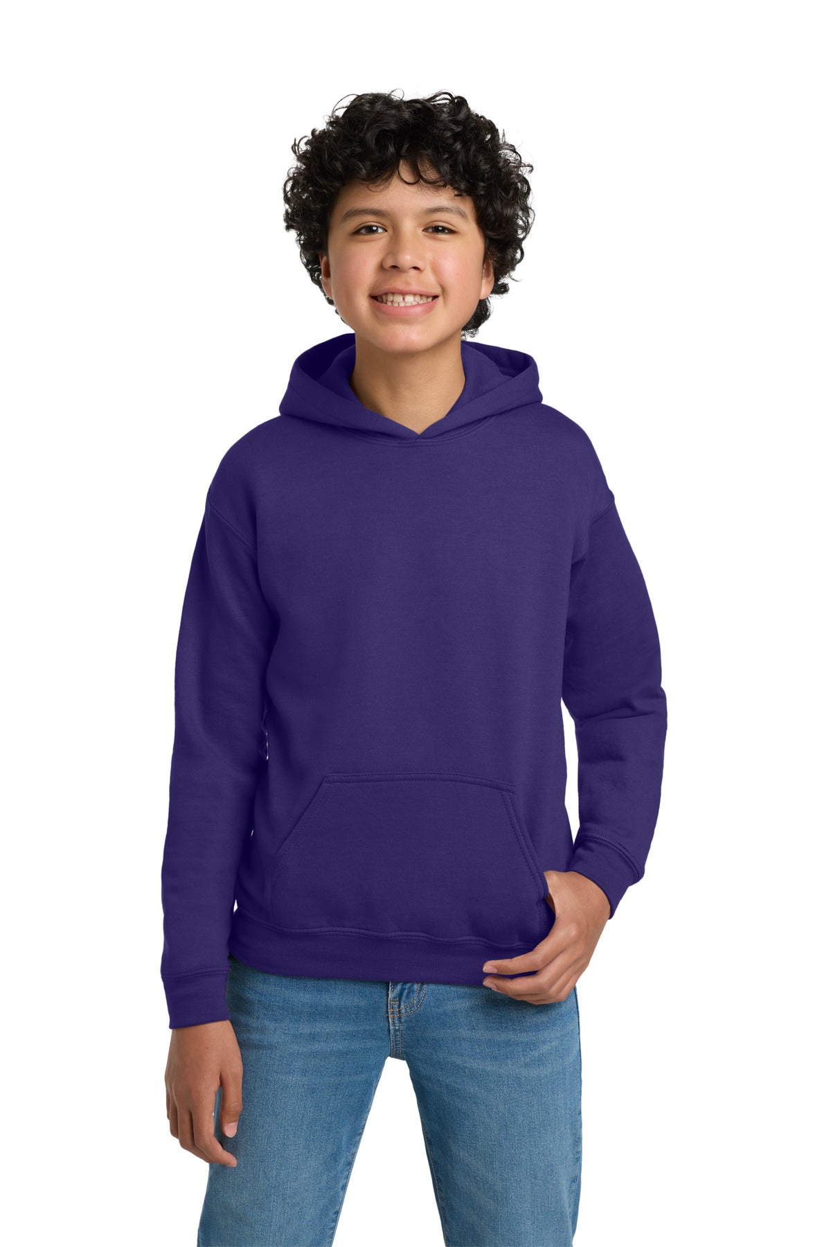 Gildan - Youth Heavy Blend Hooded Sweatshirt. 18500B in Purple