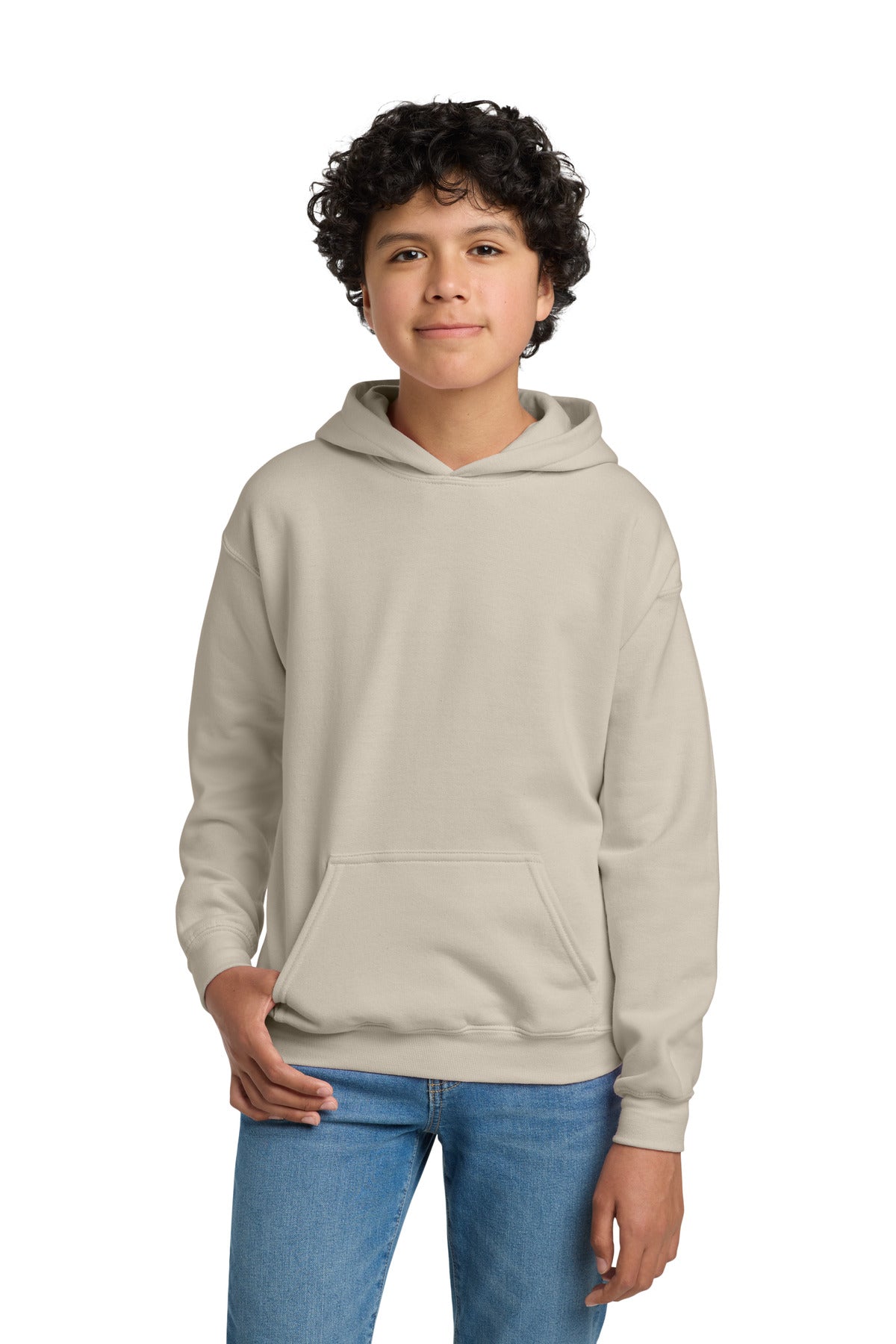 Gildan - Youth Heavy Blend Hooded Sweatshirt. 18500B in Sand