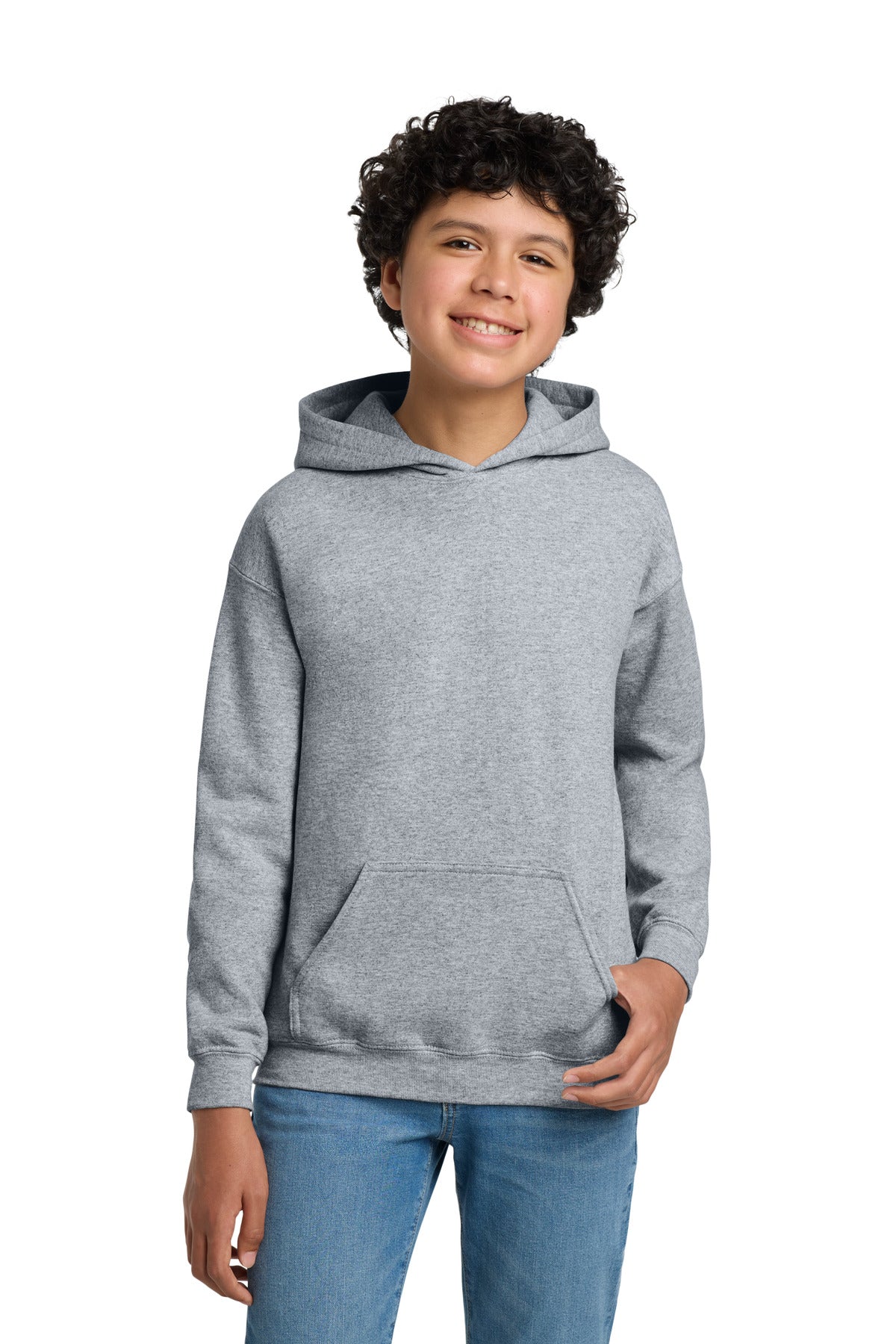 Gildan - Youth Heavy Blend Hooded Sweatshirt. 18500B in Sport Grey