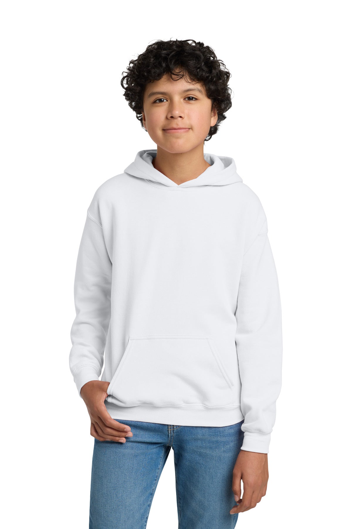 Gildan - Youth Heavy Blend Hooded Sweatshirt. 18500B in White