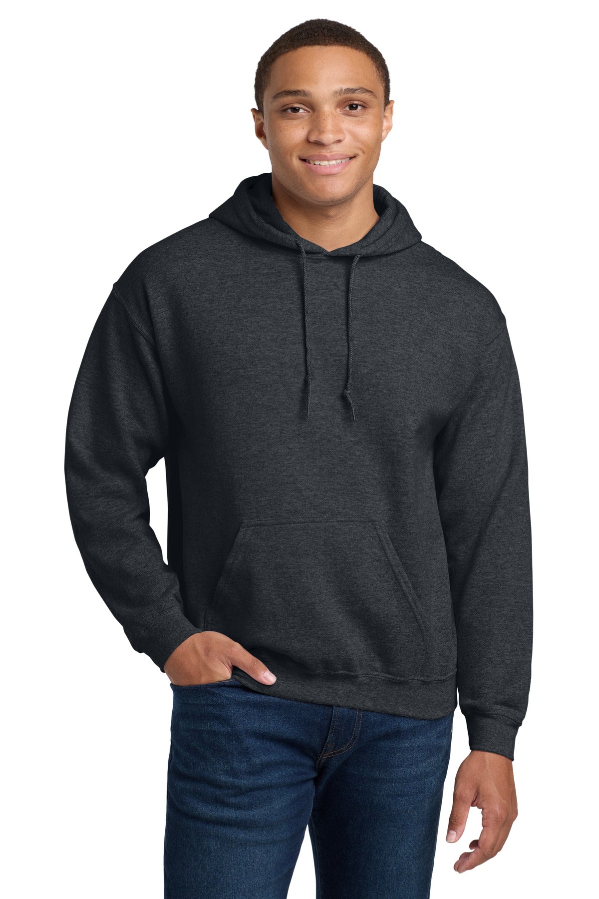 Gildan - Heavy Blend Hooded Sweatshirt.  18500 in Dark Heather