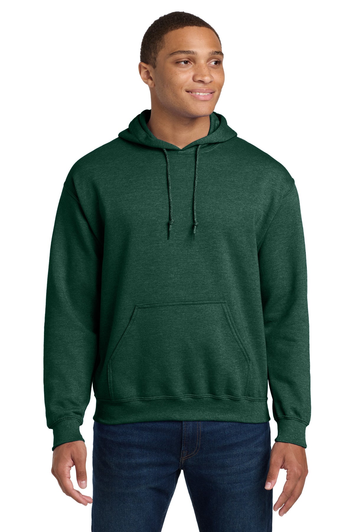 Gildan - Heavy Blend Hooded Sweatshirt.  18500 in Heather Dark Green