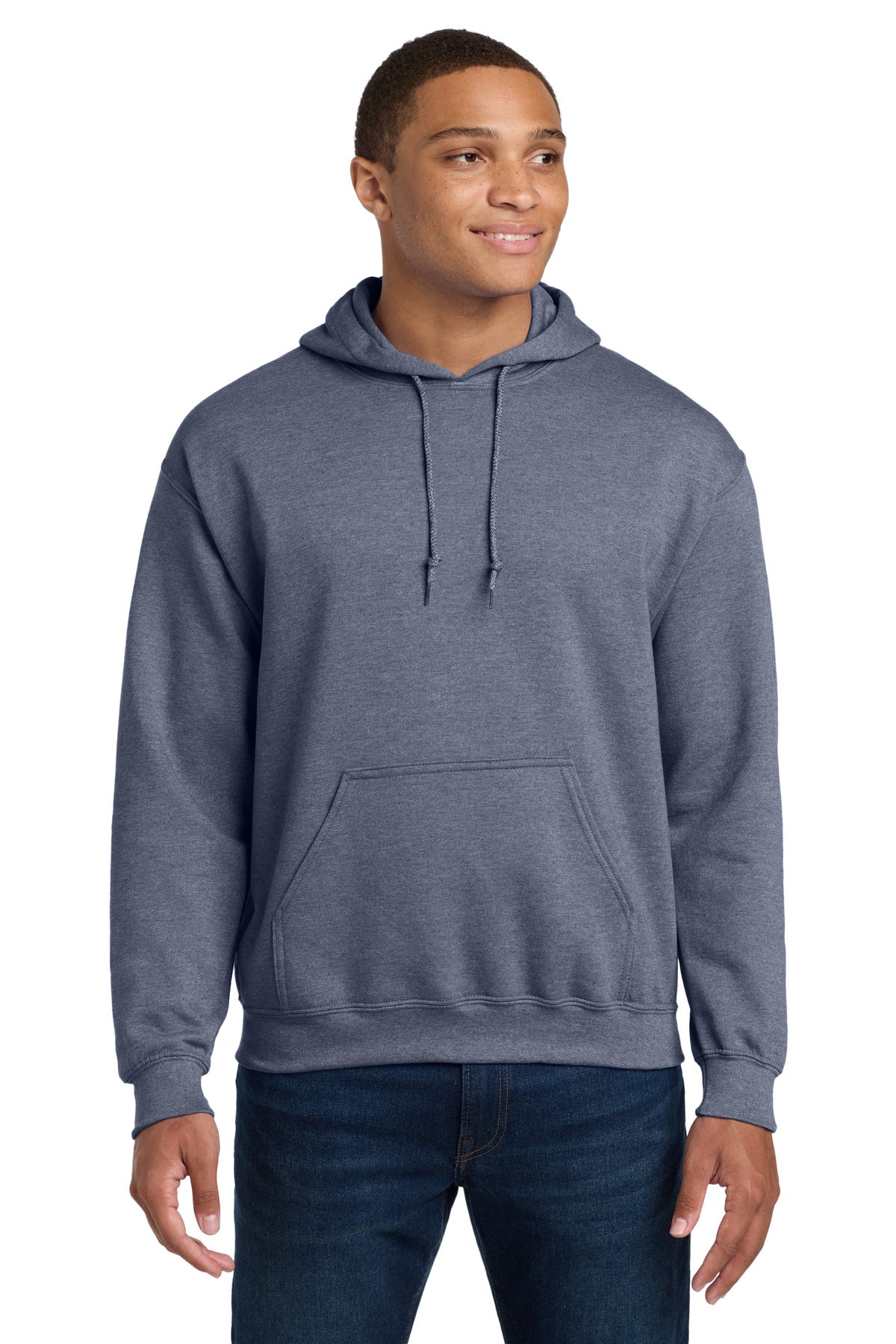 Gildan - Heavy Blend Hooded Sweatshirt.  18500 in Heather Dark Navy
