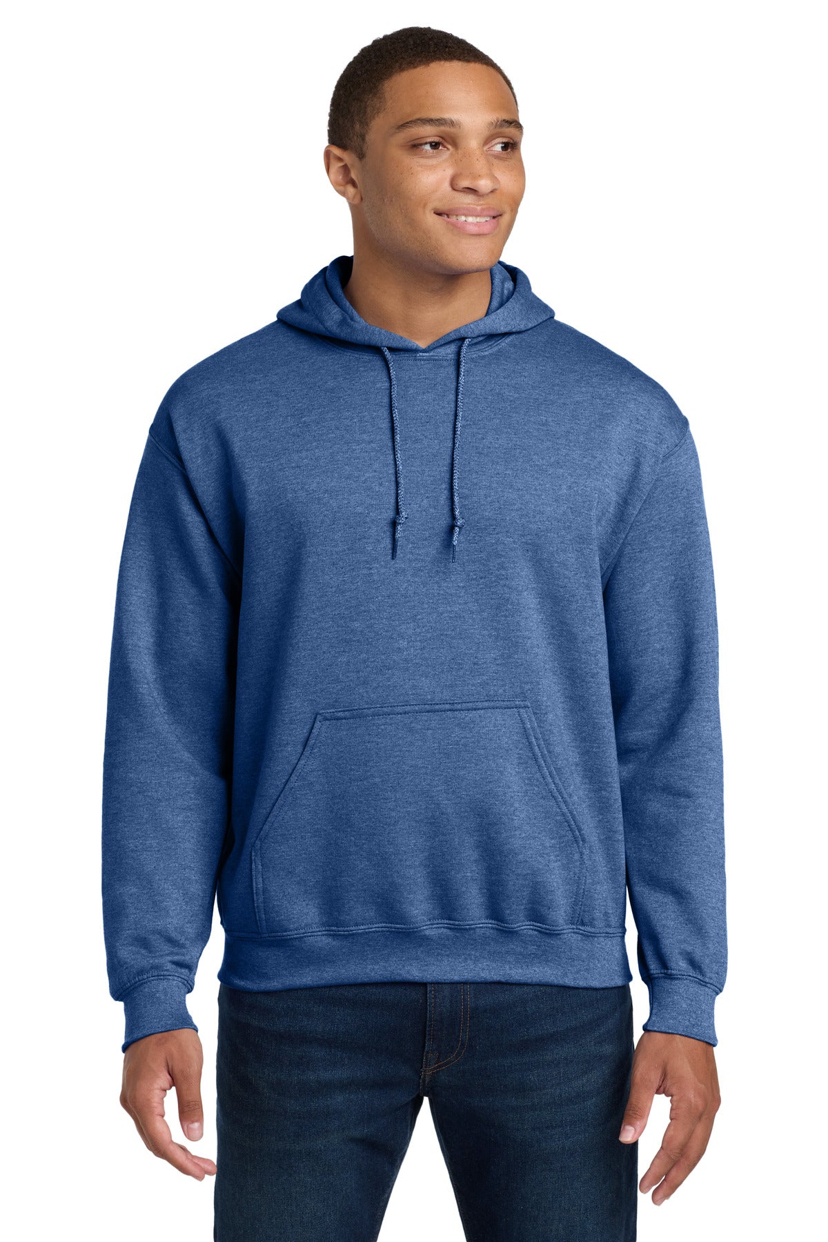 Gildan - Heavy Blend Hooded Sweatshirt.  18500 in Heather Deep Royal