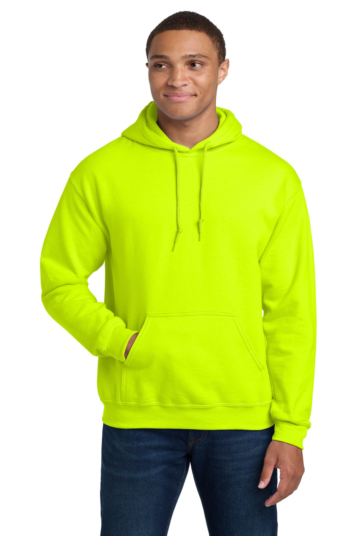 Gildan - Heavy Blend Hooded Sweatshirt.  18500 in Safety Green