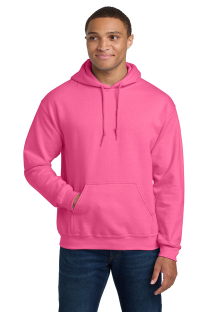 Gildan - Heavy Blend Hooded Sweatshirt.  18500 in Safety Pink