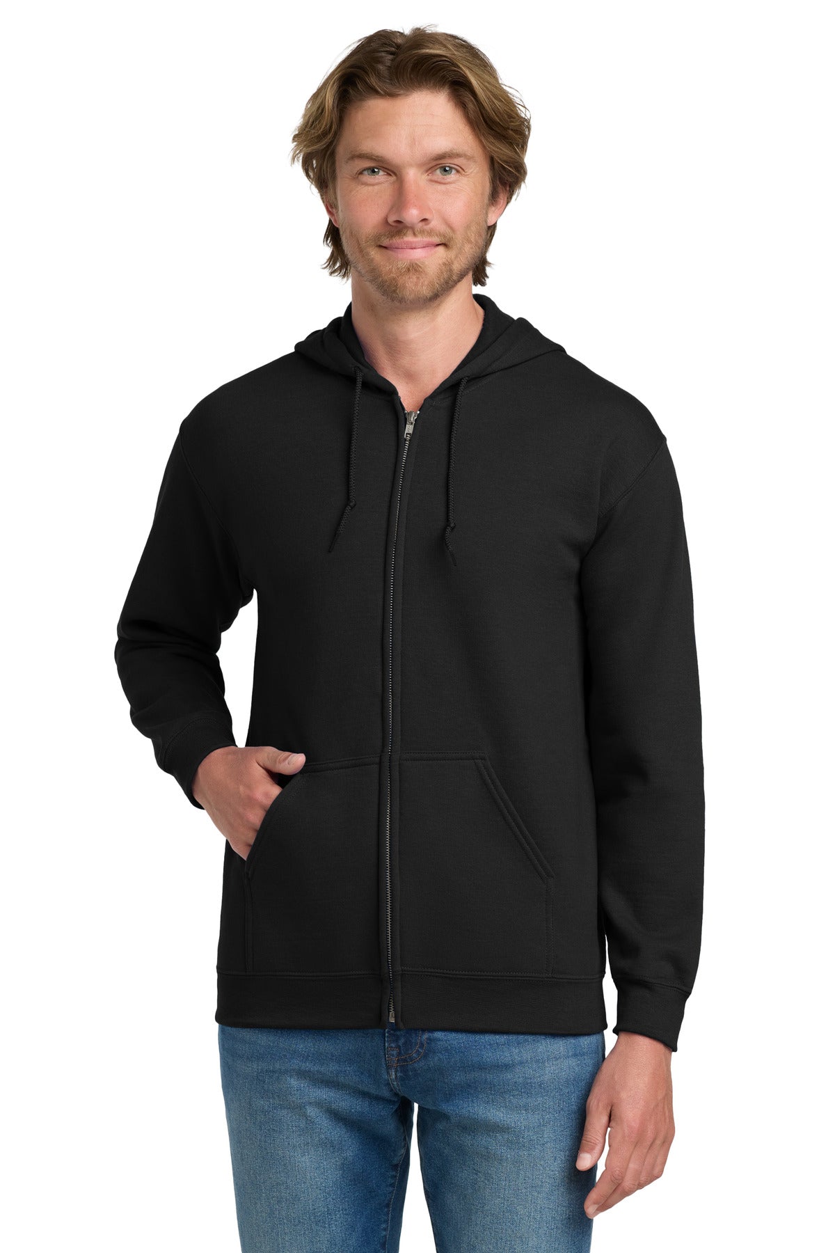 Gildan - Heavy Blend Full-Zip Hooded Sweatshirt. 18600 in Black