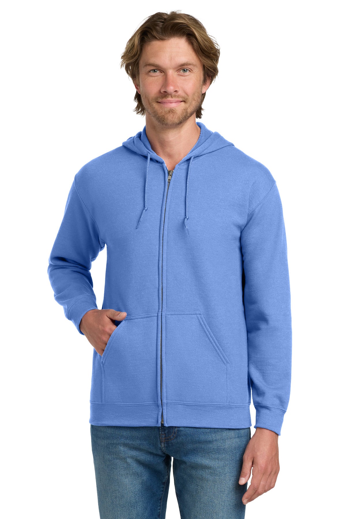 Gildan - Heavy Blend Full-Zip Hooded Sweatshirt. 18600 in Carolina Blue