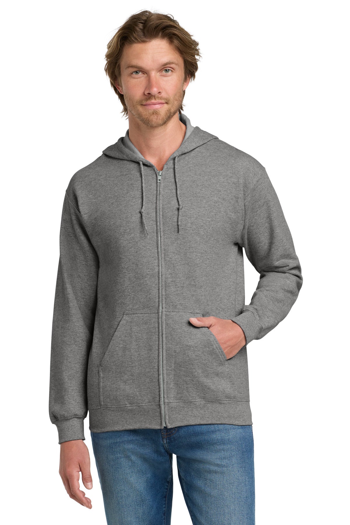 Gildan - Heavy Blend Full-Zip Hooded Sweatshirt. 18600 in Graphite Heather