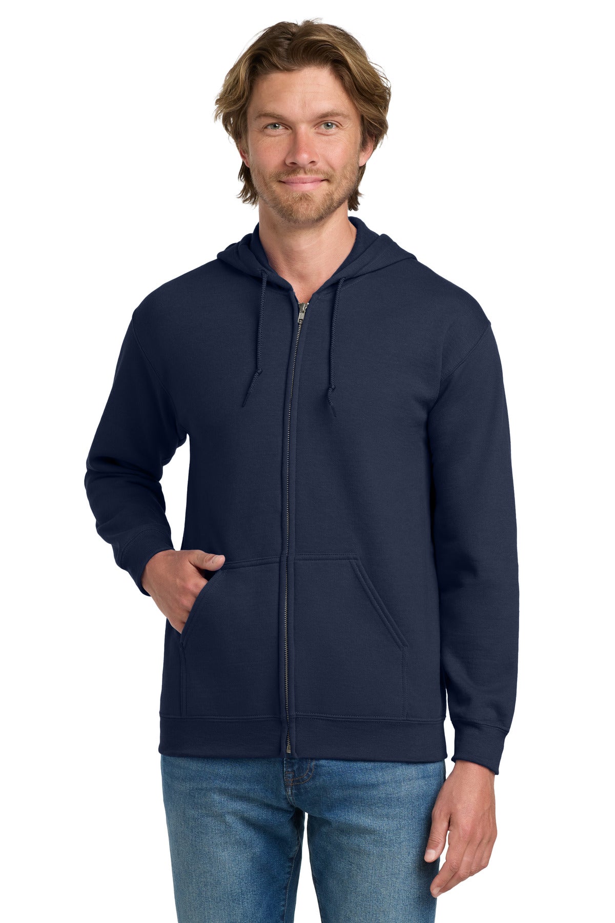 Gildan - Heavy Blend Full-Zip Hooded Sweatshirt. 18600 in Navy