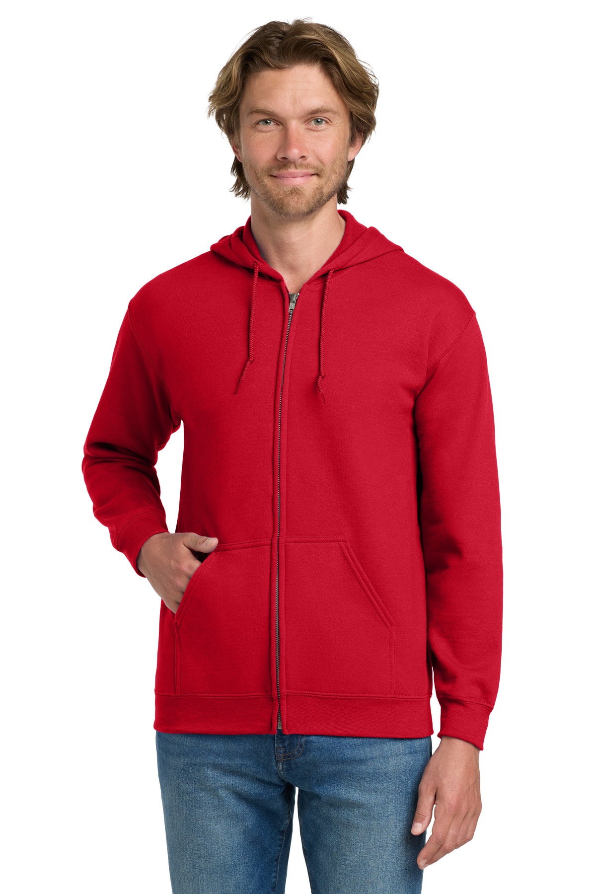 Gildan - Heavy Blend Full-Zip Hooded Sweatshirt. 18600 in Red