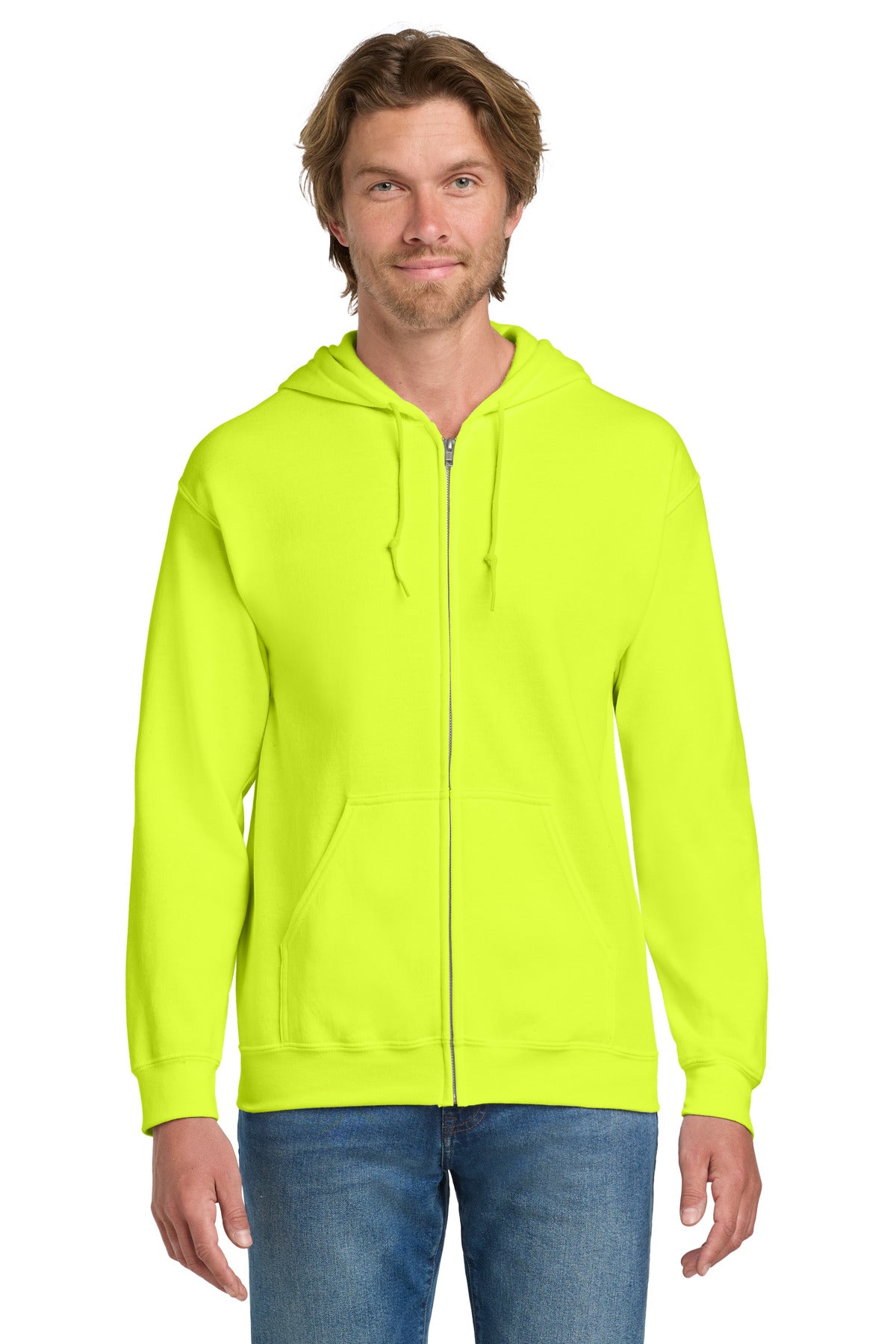 Gildan - Heavy Blend Full-Zip Hooded Sweatshirt. 18600 in Safety Green