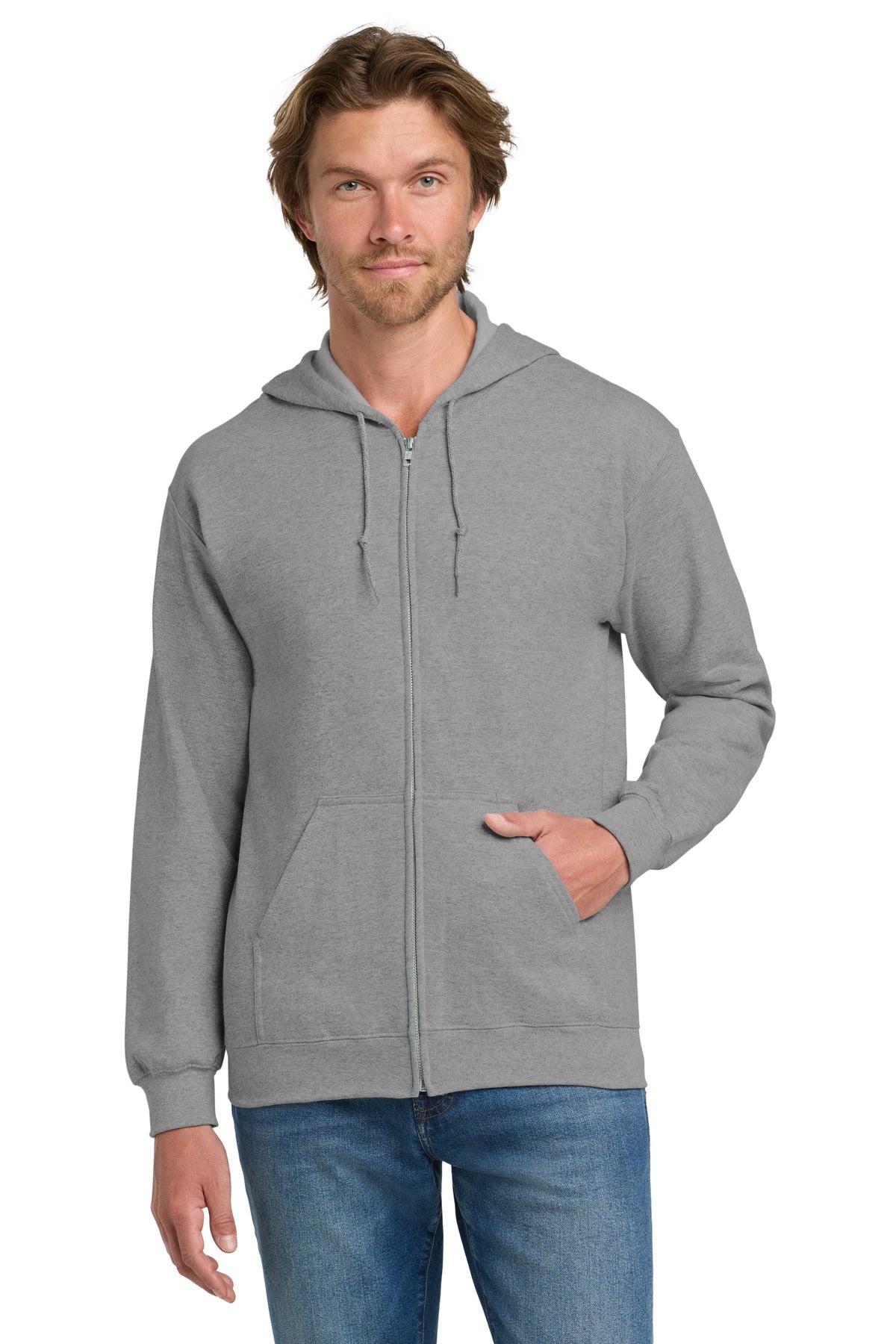 Gildan - Heavy Blend Full-Zip Hooded Sweatshirt. 18600 in Sport Grey