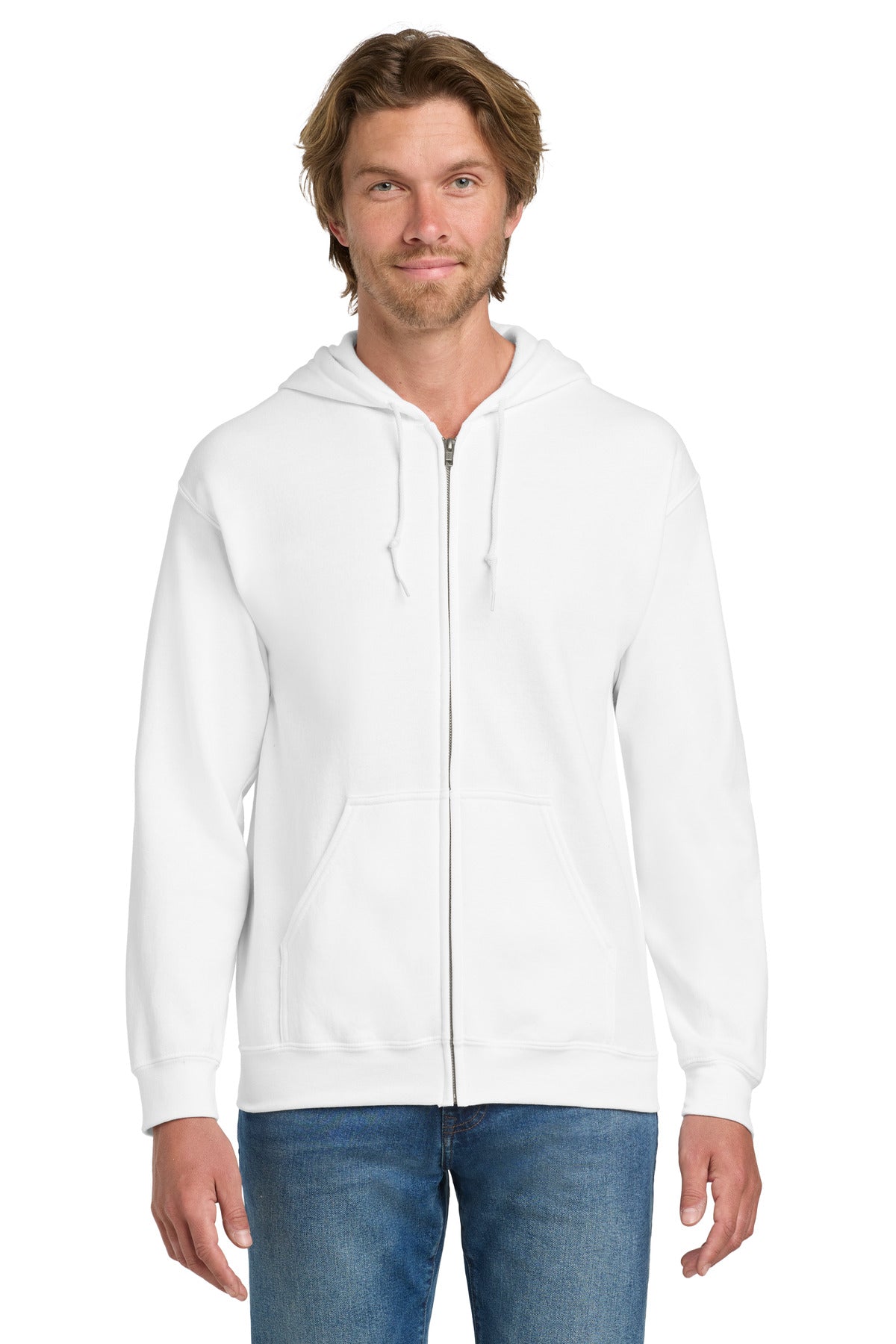 Gildan - Heavy Blend Full-Zip Hooded Sweatshirt. 18600 in White
