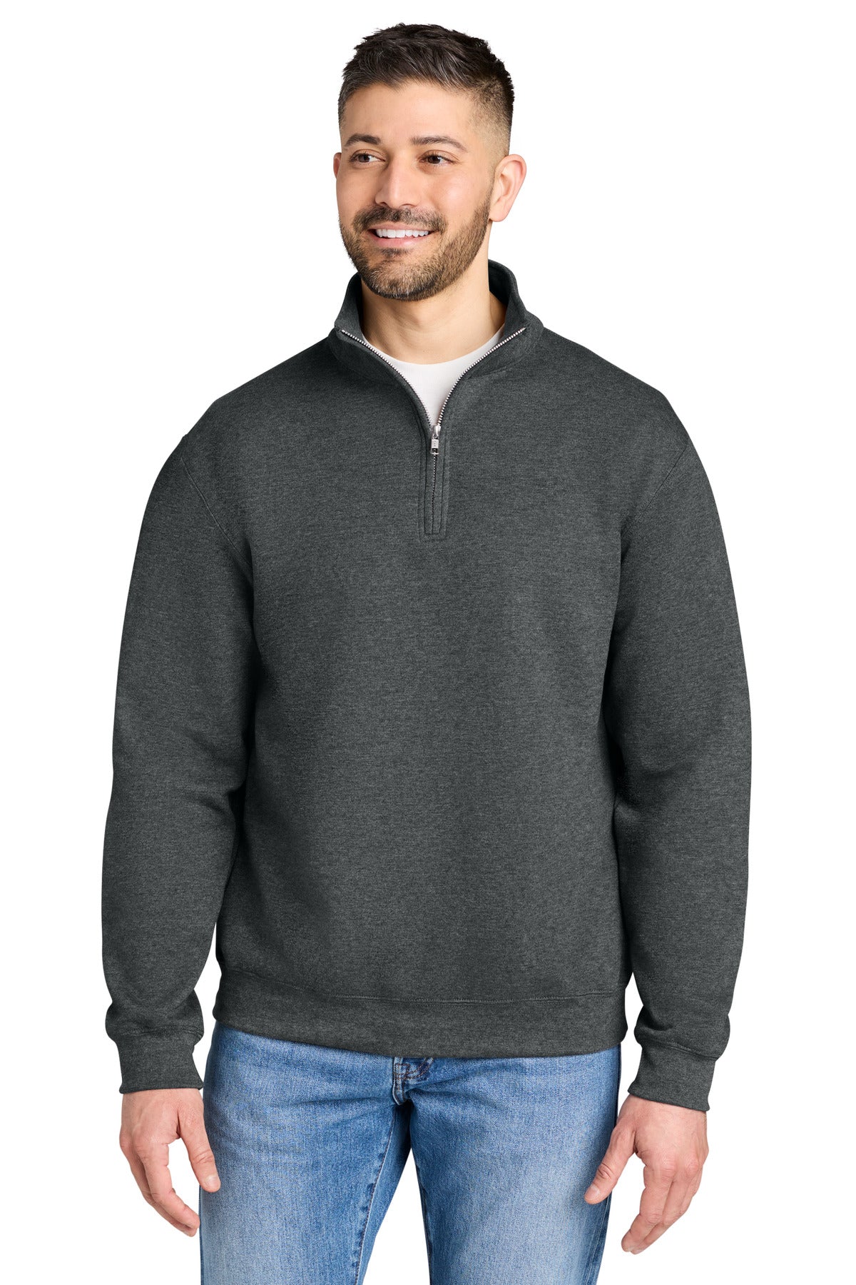 Gildan Heavy Blend 1/4-Zip Sweatshirt 18810 in Fan Charcoal Heather